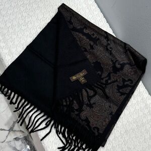 Loro Piana Black and Brown Paisley Scarf